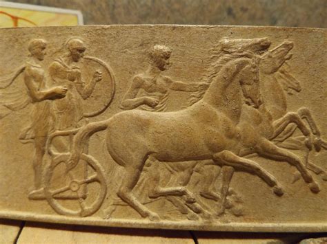 Greek / Roman art - Parthenon Hoplite chariot relief sculpture & Hermes