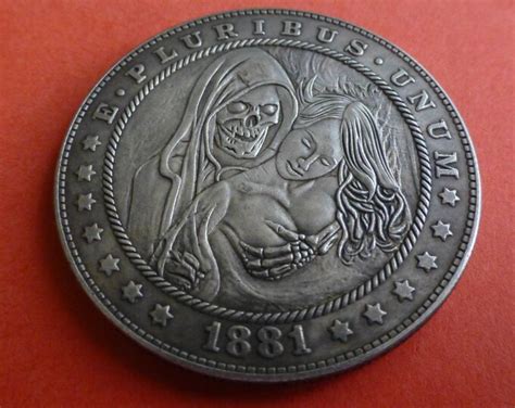 1881 Hobo Dollar Coin Angel Of Death And Sexy Girl Etsy