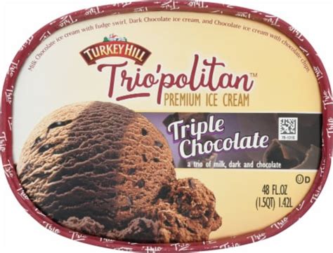 Turkey Hill Trio Politan Triple Chocolate Ice Cream Tub 48 Oz Fred