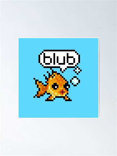 Cute Goldfish Pixel Art Poster For Sale By Pixelkraft Redbubble