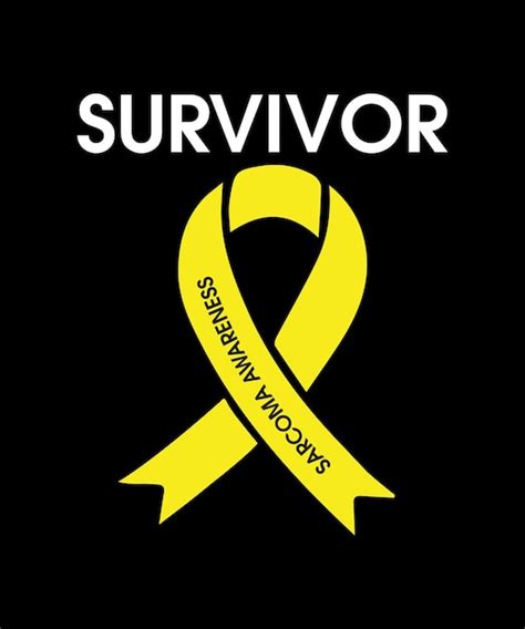 Premium Vector Sarcoma Cancer Survivor Yellow Ribbon Bone Cancer