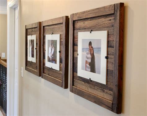 wood frames 5 x 7 with mat 8 x 10 without mat set of 3 etsy reclaimed wood picture frames
