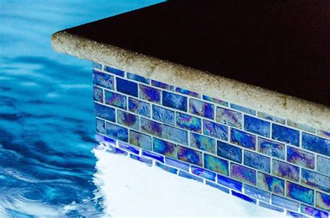 Iridescent Pool Glass Tile Cobalt 1x2 Mineral Tiles