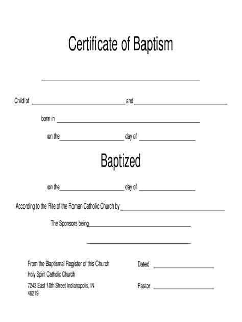 Form Of Baptism Fill Out And Sign Printable Pdf Template Signnow