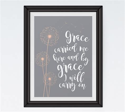 Grace Carried Me Here Christian Home Decor Bible Verse Art Etsy