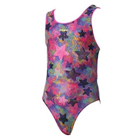 Maru Sprinkled Stardust Sparkle Auto Back Girls Swimsuit Pink Aqua Swim Supplies