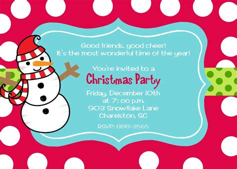 Christmas Party Invitation Wording Humorous