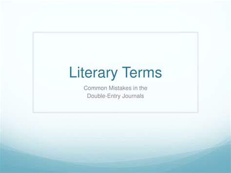 Ppt Literary Terms Powerpoint Presentation Free Download Id6794250