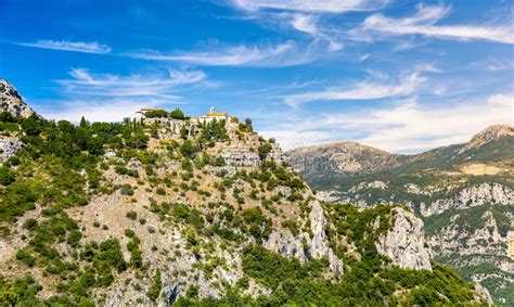 View Of Gourdon A Small Medieval Village In Provence France Stock