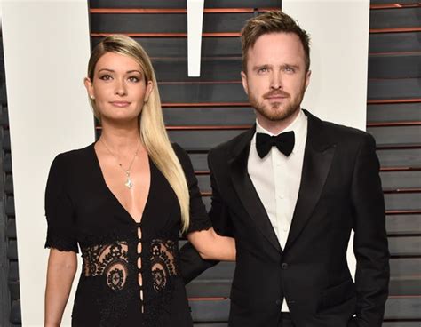 lauren parsekian and aaron paul from vanity fair oscars party 2016 what the stars wore e news