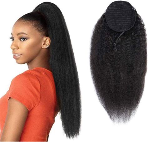Morningsilkwig Inch Kinky Srtaight Drawstring Ponytail Extensions For