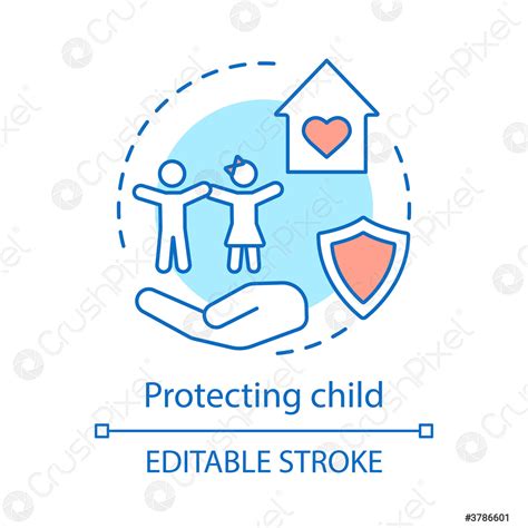 Protecting Child Concept Icon Stock Vector 3786601 Crushpixel