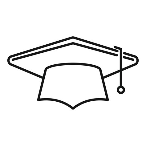 Academy Graduation Hat Icon Outline Vector School Graduate 14838930
