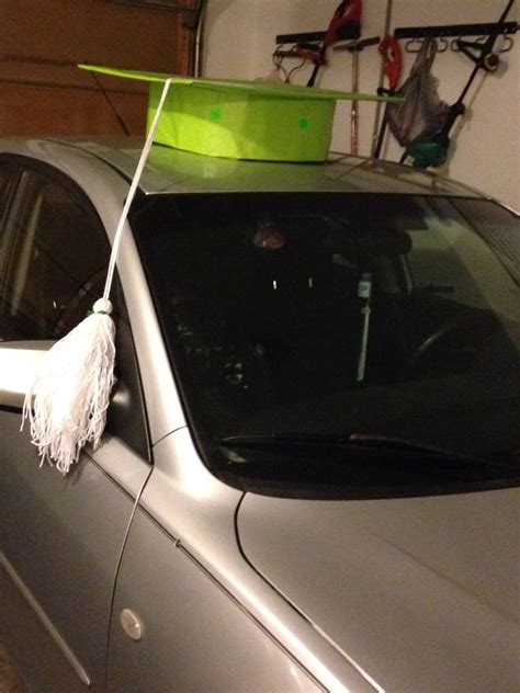 This simple design really makes a statement, especially for an almost alumni. Graduation car decoration | Teacher graduation party ...