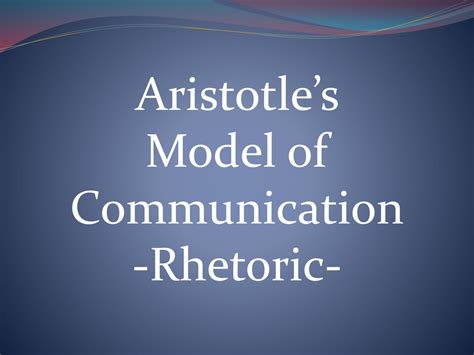 Solution Aristotles Model Of Communication Studypool