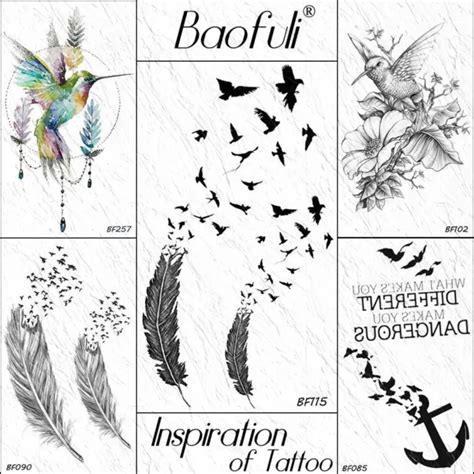 Birds Feather Temporary Tattoos Waterproof Tattoo Sticker Body Art Tattoos 1pc 663 Picclick