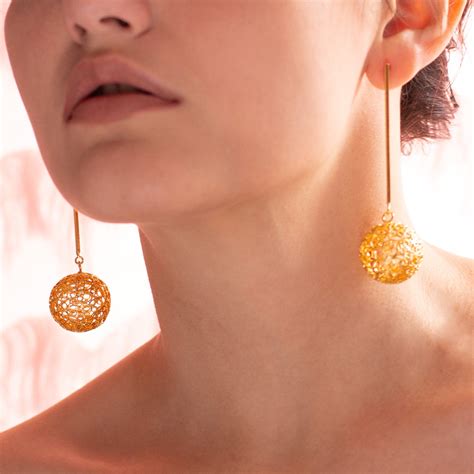 Sphere Earrings Geometric Earrings Statement Earrings Etsy