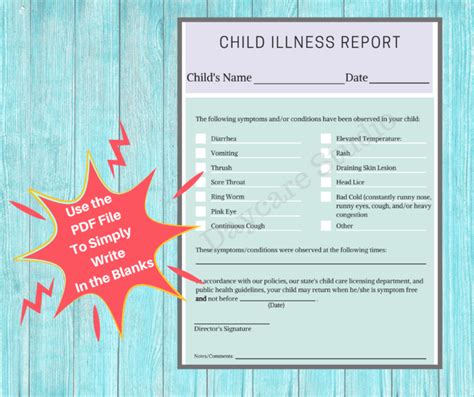 Daycare Emergency Plans Childcare Center Printable Daycare Forms