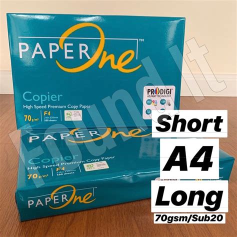 Paper One Bond Paper 70gsm Sub 20 Short A4 Long Copier Paper