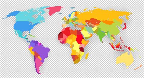 Mapa Del Mundo Vectorial De Color Aislado 2190429 Vector En Vecteezy