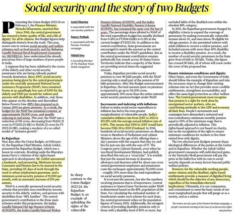 Upsc Civil Services Exam On Twitter Social Security And The Story Of Two Budgets Source The