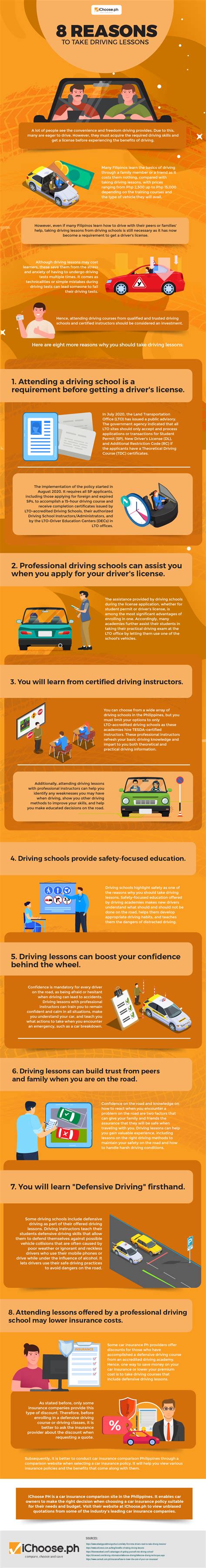 8 Reasons To Take Driving Lessons Infographic Ichooseph
