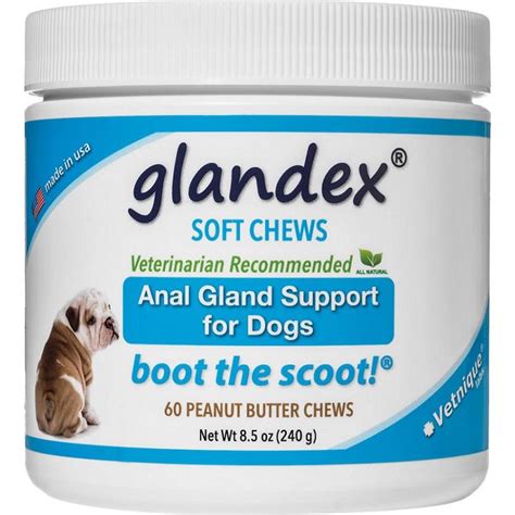 Glandex Anal Gland Support Peanut Butter Chews For Dogs