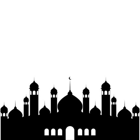Illustration Of Islamic Mosque Silhouette Vector 7438247 Vector Art At