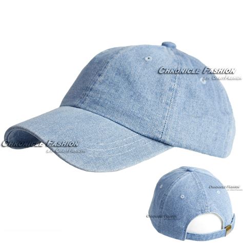 Cotton Baseball Cap Washed Adjustable Hat Polo Style Plain Solid Blank
