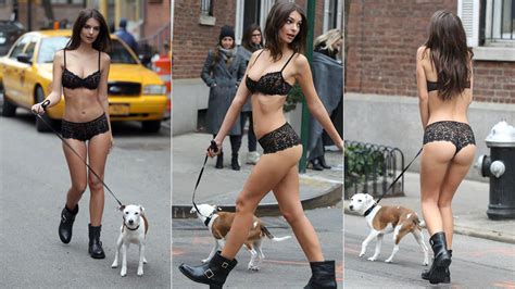 el video de emily ratajkowski caminando en ropa interior por las frías calles de nueva york