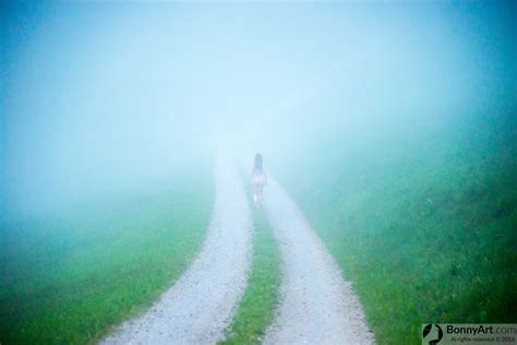 Nude Woman Running On Misty Mountain Road Free Full Hd Photo Bonnyart Com