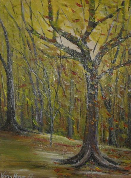 18 hier zeige ich ein kleines acrylbild, leinwand auf. Herbstbaum - Modern art, Malerei, Braun, Wunschbild von Karin Haase bei KunstNet