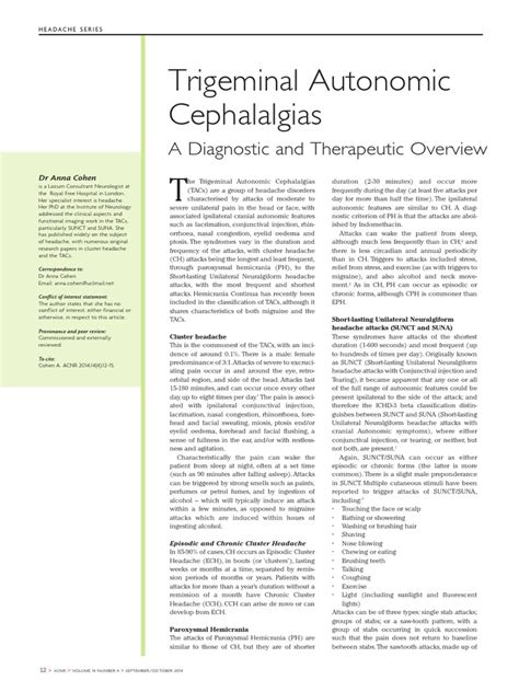 2014 Trigeminal Autonomic Cephalalgias3 Pdf Neurology Headache