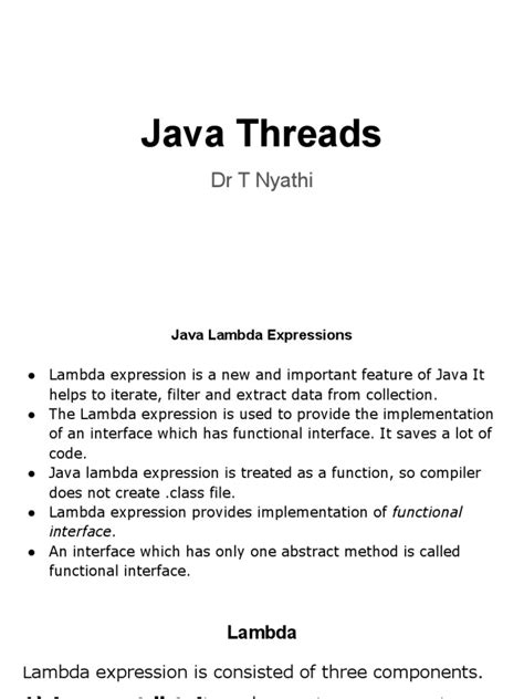Java Threads Dr T Nyathi Pdf Thread Computing Process Computing