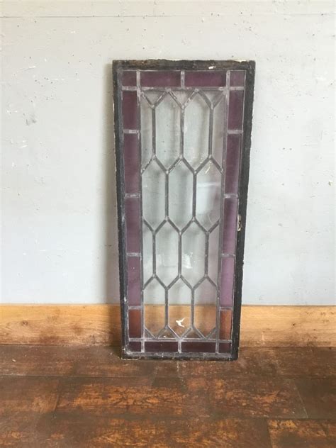 Long Rectangular Stained Edge Window Authentic Reclamation