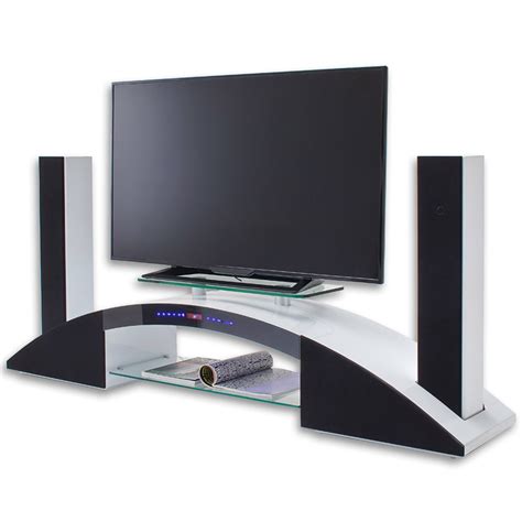Tv rack ulex hochglanz weiss 160x40 cm 4 schubladen. TV-Rack ARC 2 - weiß Hochglanz - mit Soundsystem | TV ...