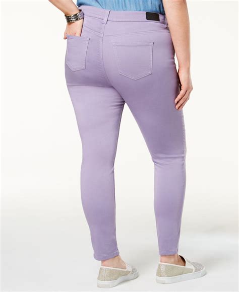 Celebrity Pink Trendy Plus Size Jayden Colored Skinny Jeans In Purple Lyst