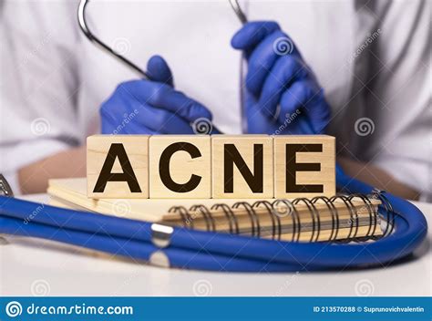 Acne Word Inscription On Paper In Doctor Hands Medical Dermatology