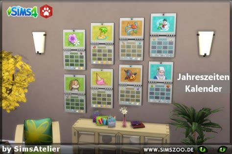 Blackys Sims 4 Zoo Seasons Calendar By Simsatelier Sims 4 Downloads