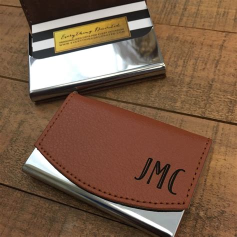 Engraved business card holders from vistaprint! Custom Engraved Leather Business Card Holder, Groomsmen ...