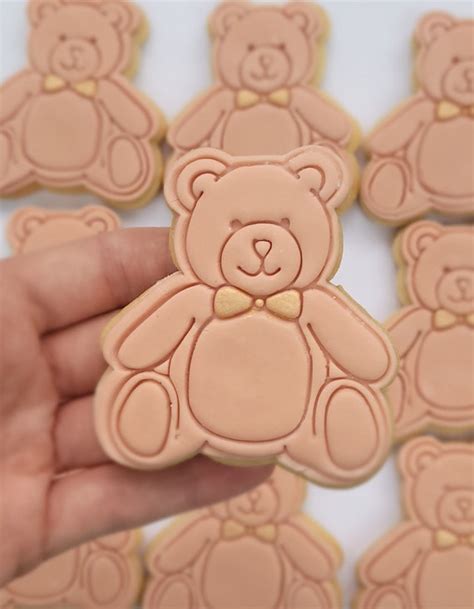 Teddy Bear Cookies Bear Biscuits Postal Cookies New Baby Etsy Uk