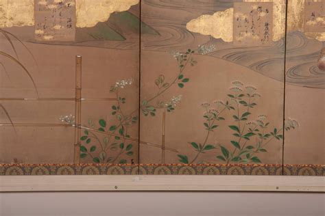 Japanese Six Panel Screen For Sale At 1stdibs Japanese Six Panel Screen Japanesesix