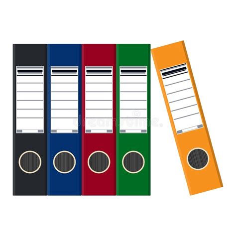 Files Ring Binders Colorful Office Folders Stock Vector