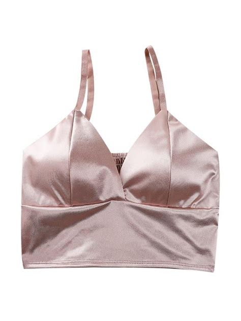 Womens Silk Satin Triangle Bralette Soft Cup Wireless Bra Smooth And