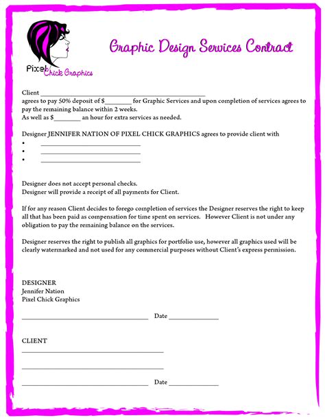 Free Graphic Design Contract Template Pdf Printable Templates