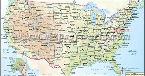 Us Map Showing All The Major Cities Of All These 50 States Of United
