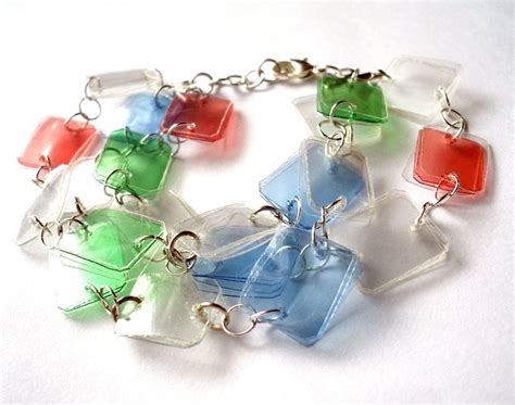 Colorful Bracelet Made Of Recycled Plastic Bottles Upcycled Jewelry
