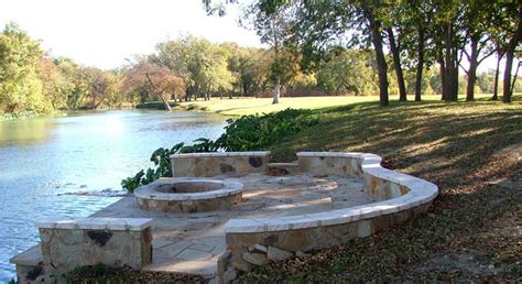 With del rio pit's lava rock feature you can have improved flame performance and even heat diffusion allowing for a greater heat distribution around the pit. The Fire Pit on the River at San Marcos River Ranch