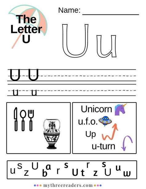 Letter U Template And Song For Kids From Kiboomu Worksheets Printable