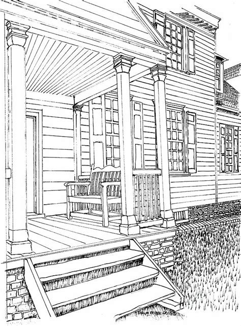 How To Draw A House With A Porch